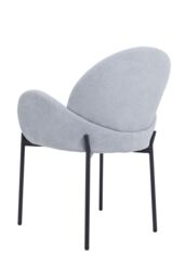 Living and Home 2Pcs Upholstered Dining Chairs with Armrest in Grey - thumbnail 6