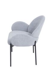 Living and Home 2Pcs Upholstered Dining Chairs with Armrest in Grey - thumbnail 5