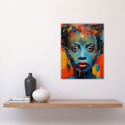 "Artery8 Contemporary African Woman Palette Knife Painting Artwork Portrait Unframed Wall Art Print Poster Home Decor Premium - Size: W12"" x H16""" - thumbnail 4