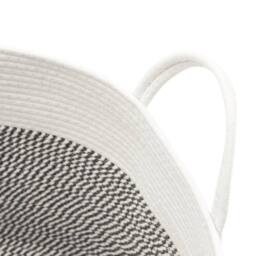 Berkfield Home Storage Basket Grey & White √ò38x46 cm Cotton - Size: 38x46 cm - thumbnail 6