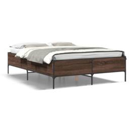 Berkfield Home Durable Bed Frame without Mattress Brown Oak 140x200 cm - thumbnail 3