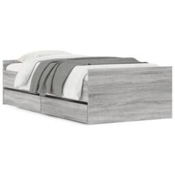 Berkfield Home Bed Frame with Drawers Grey Sonoma 90x190 cm Single - thumbnail 1