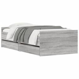Berkfield Home Bed Frame with Drawers Grey Sonoma 90x190 cm Single - thumbnail 3