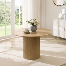 Home Detail Talia Black Round Japandi Table in Natural