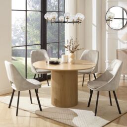 Home Detail Talia Black Round Japandi Table in Natural - thumbnail 6