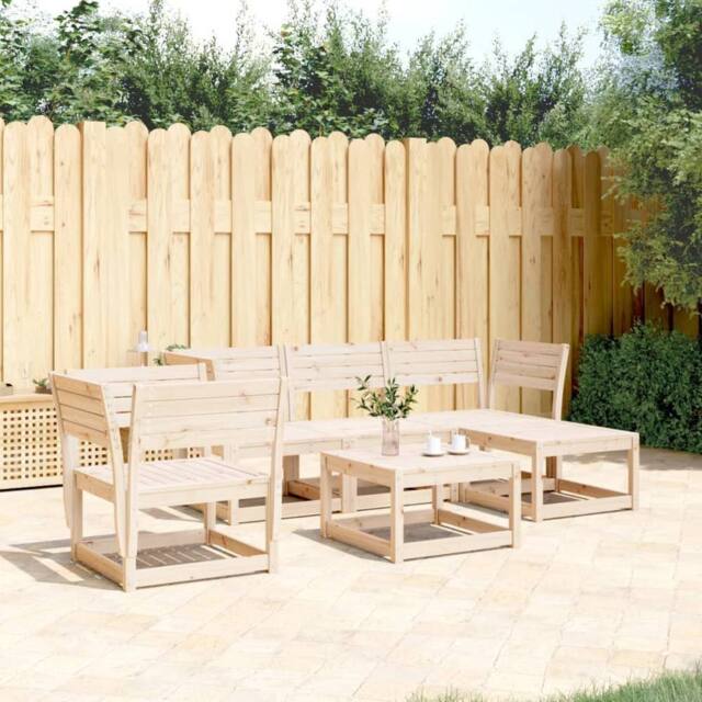 Berkfield Home 5 Piece Garden Lounge Set Solid Wood Pine in Brown - image 1