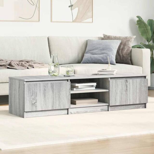 Berkfield Home TV Cabinet Grey Sonoma 140x40x35.5 cm Engineered Wood - image 1