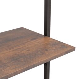 Berkfield Home 4-Tier Leaning Shelf Dark Brown & Black 64x35x152.5 cm - thumbnail 6