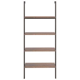 Berkfield Home 4-Tier Leaning Shelf Dark Brown & Black 64x35x152.5 cm - thumbnail 3