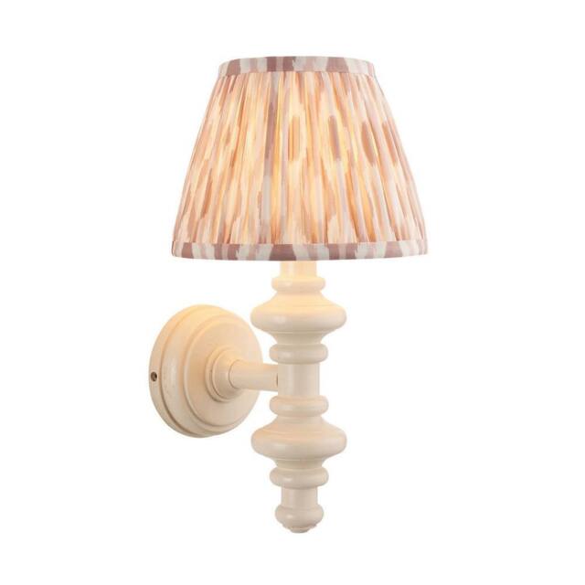Netlighting Carnaby Almond White Wall Light Fabric Ikat Shade 20cm B22 - image 1