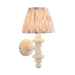 Netlighting Carnaby Almond White Wall Light Fabric Ikat Shade 20cm B22