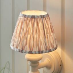 Netlighting Carnaby Almond White Wall Light Fabric Ikat Shade 20cm B22 - thumbnail 3