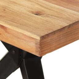 Berkfield Home Dining Table 200x90x76 cm Solid Acacia Wood in White - Size: 200 x 90 x 76 cm - thumbnail 5