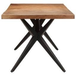 Berkfield Home Dining Table 200x90x76 cm Solid Acacia Wood in White - Size: 200 x 90 x 76 cm - thumbnail 3