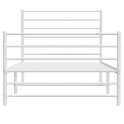 Berkfield Home Metal Bed Frame with Headboard & Footboard White 100x190 cm - thumbnail 6