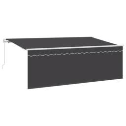 Berkfield Home Retractable Awning Anthracite White Gray - thumbnail 2