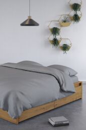 Panda London 100% Bamboo Duvet Cover in Mid Grey - Size: Single