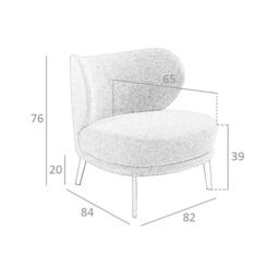 Angel Cerda Brown Fabric Armchair, 82x84x76 cm 100% Polyester - Size: 82 x 84 x 76 cm - thumbnail 8