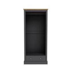 Lemon Pavilion Furniture Devon 2 Door Wardrobe - L56 x W79.7 x H181.5 cm - Charcoal in Black - Size: 1 Pack - thumbnail 2