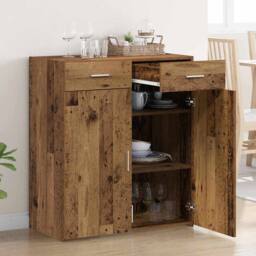 Berkfield Home Storage Cabinet Old Wood 80x42.5x93.5 cm Engineered Wood in Brown - thumbnail 4