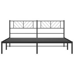 Berkfield Home Metal Bed Frame with Headboard Black 200x200 cm - thumbnail 5