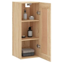 Berkfield Home Wall Mounted Cabinet Sonoma Oak 34.5x34x90 cm Engineered Wood in Brown - thumbnail 5