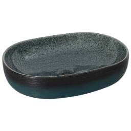 Berkfield Home Countertop Basin Turquoise Oval 59x40x14 cm Ceramic in Teal - Size: 59 x 40 x 14 cm