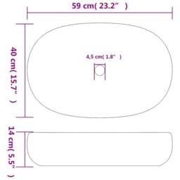Berkfield Home Countertop Basin Turquoise Oval 59x40x14 cm Ceramic in Teal - Size: 59 x 40 x 14 cm - thumbnail 8