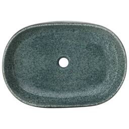 Berkfield Home Countertop Basin Turquoise Oval 59x40x14 cm Ceramic in Teal - Size: 59 x 40 x 14 cm - thumbnail 6