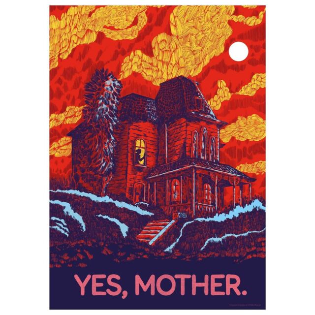 Alfred Hitchcock Psycho Limited Edition A3 Art Print in Red