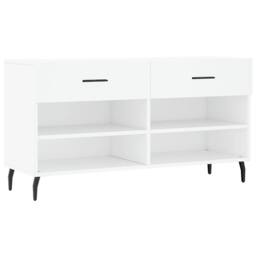 Berkfield Home Shoe Bench White 102x35x55 cm Engineered Wood - Size: 102 x 35 x 55 cm