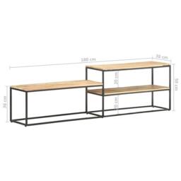 Berkfield Home TV Cabinet 180x30x50 cm Rough Mango Wood in Brown - Size: 180 x 30 x 50 cm - thumbnail 9