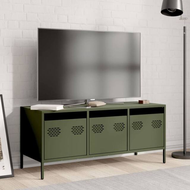 Berkfield Home TV Cabinet Olive Green 101.5x39x43.5 cm Cold-rolled Steel - image 1
