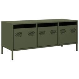 Berkfield Home TV Cabinet Olive Green 101.5x39x43.5 cm Cold-rolled Steel - thumbnail 3