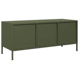 Berkfield Home TV Cabinet Olive Green 101.5x39x43.5 cm Cold-rolled Steel - thumbnail 7