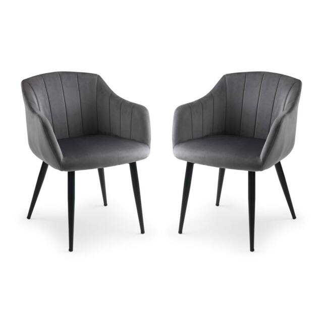 Cheshire Glenwood Premium Scalloped Grey Dining Chairs - Set of 2 - image 1