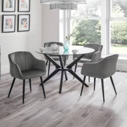 Cheshire Glenwood Premium Scalloped Grey Dining Chairs - Set of 2 - thumbnail 6