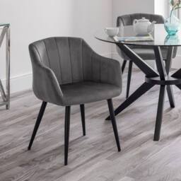 Cheshire Glenwood Premium Scalloped Grey Dining Chairs - Set of 2 - thumbnail 4