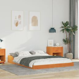 Berkfield Home Wax brown 135 x 190 cm Pine wood - thumbnail 1