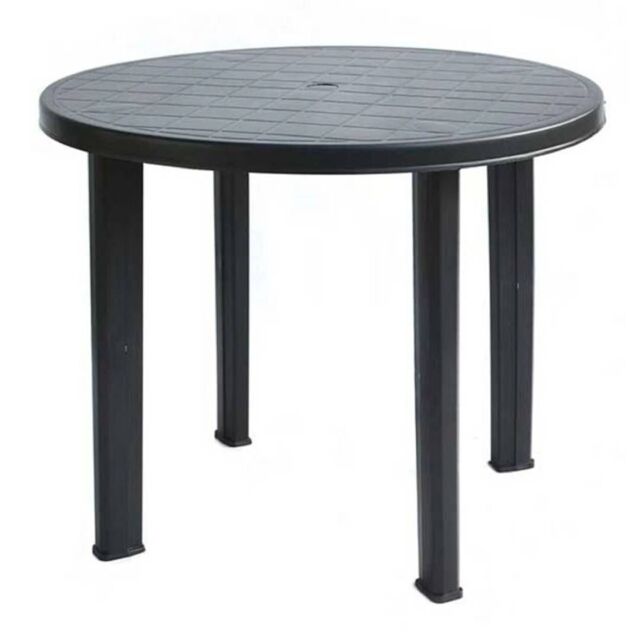 EONLION Outdoor Round Plastic Bistro Table, Anthracite in Black - image 1