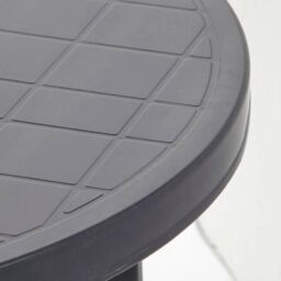 EONLION Outdoor Round Plastic Bistro Table, Anthracite in Black - thumbnail 4