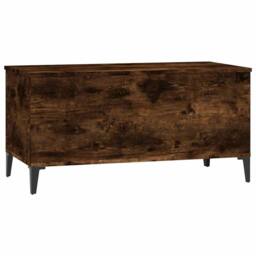 Berkfield Home Decorative Coffee Table Smoked Oak 90x44.5x45 cm Engineered Wood in Brown - thumbnail 6