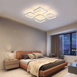 NIVOR LED Leaf Ceiling Light 76W Dimmable Flush Mount 5-Head with Remote in White - thumbnail 4