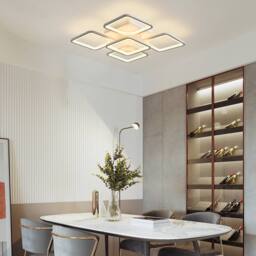 NIVOR LED Leaf Ceiling Light 76W Dimmable Flush Mount 5-Head with Remote in White - thumbnail 6