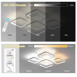 NIVOR LED Leaf Ceiling Light 76W Dimmable Flush Mount 5-Head with Remote in White - thumbnail 8