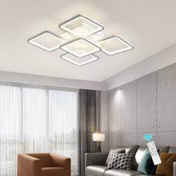 NIVOR LED Leaf Ceiling Light 76W Dimmable Flush Mount 5-Head with Remote in White
