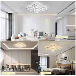 NIVOR LED Leaf Ceiling Light 76W Dimmable Flush Mount 5-Head with Remote in White - thumbnail 7