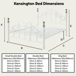 OAT Home Kensington French Style White & Brass Metal Bed Frame - Size: Small Double - thumbnail 8