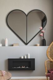 MirrorOutlet Black Metal Framed Heart Shaped Wall Mirror (80CM X 80CM) MAX - Size: 1 Pack - thumbnail 2