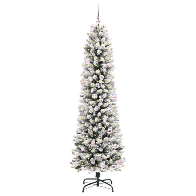 Berkfield Home Stunning Artificial Christmas Tree with 300 LEDs Green & white - image 1